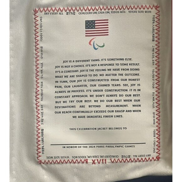 Nike Paris 2024 Paralympic Team Issued USA Olympic Jacket Women's L DZ3573-492 - Picture 8 of 9